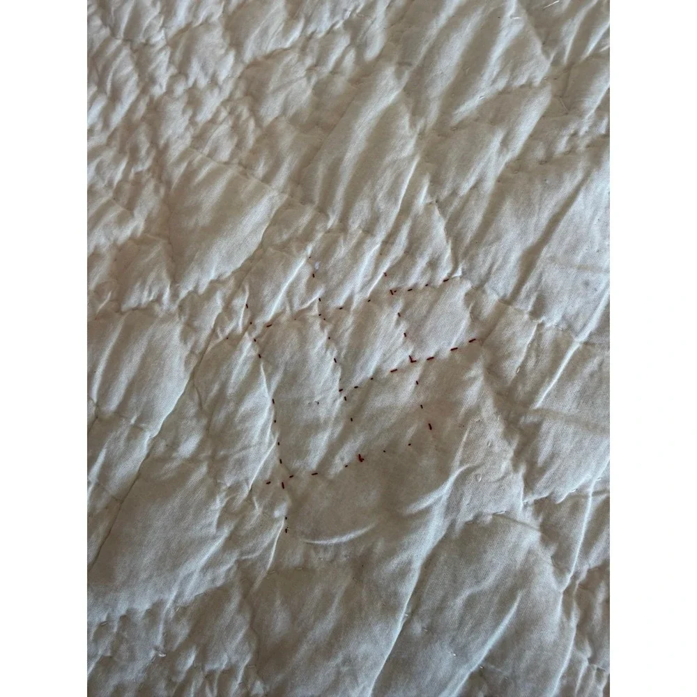 Large Snowflake quilt. In Americana colors. Hand sewn